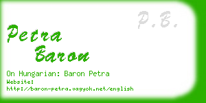 petra baron business card
